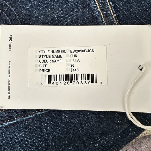 EDWIN Jeans Elin Mid Rise Straight Leg Crop Blue Women Size 26 NWT - Picture 11 of 13